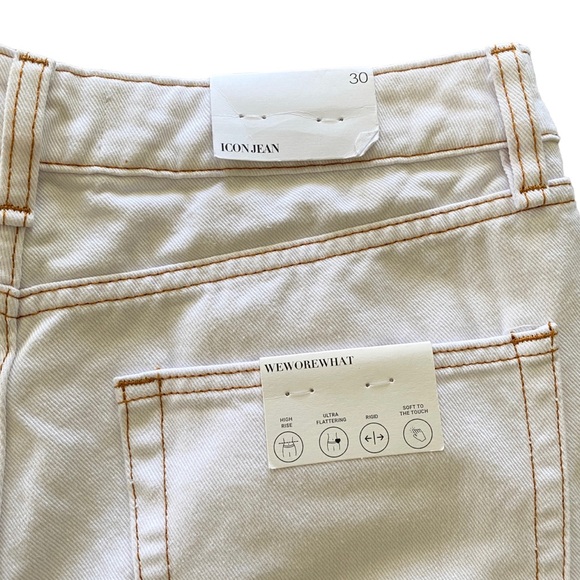 NWT WEWOREWHAT White Icon Jean Stretch Twill Denim, size 30 - high waisted - Picture 11 of 12